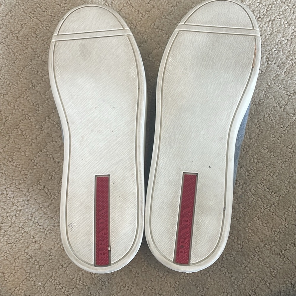 light blue suede prada loafers - Picture 2 of 5